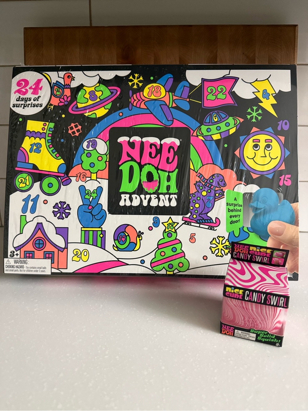 Needoh Advent Calendar 24 days of Squishmas and Needoh Candy Swirl Bundle